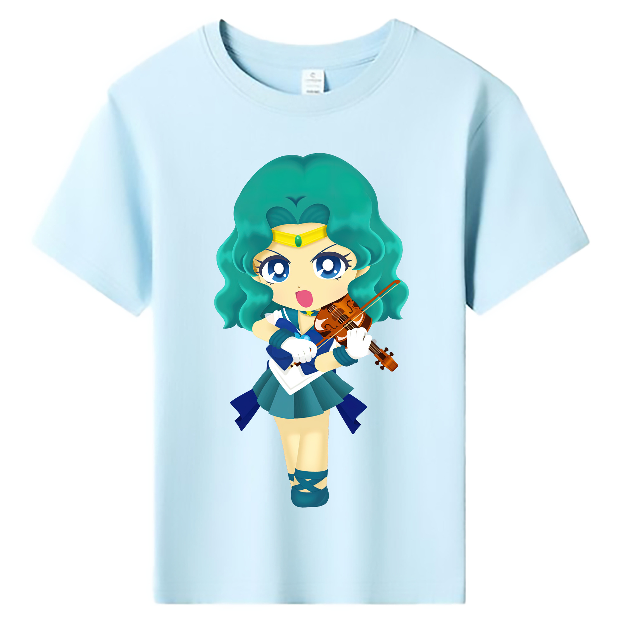 （画像用） 美少女戦士セーラームーン 海王 みちる（かいおう みちる） Sailor Moon Kaiou Michiru 綿100％キッズTシャツ（フロントプリント）